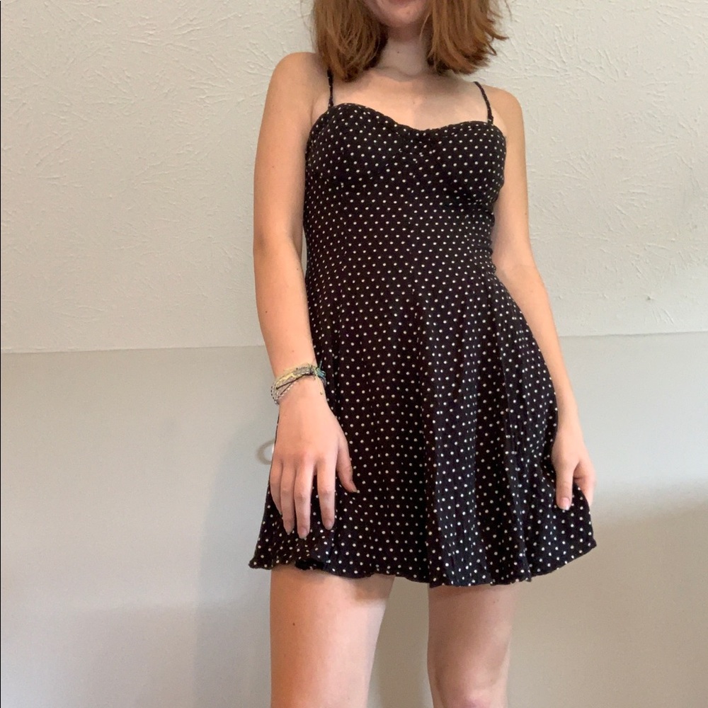 black and white american eagle dress